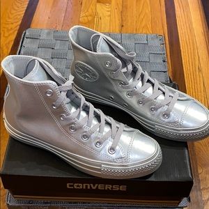 LIMITED EDITION Silver Metallic All Star Hi Tops